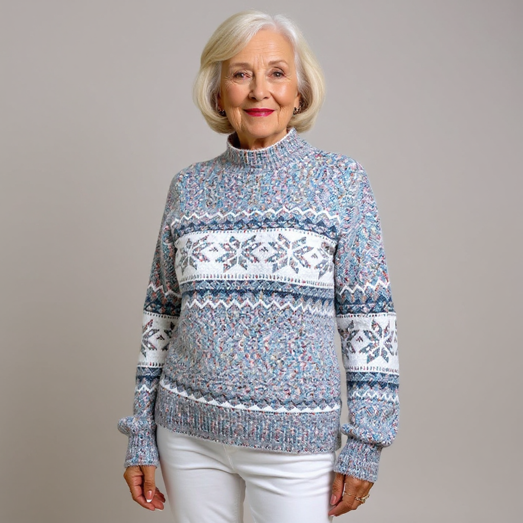 Venlora Mode  | Pull Col Montant Flocons Margot