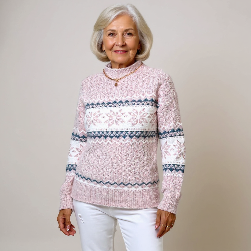 Venlora Mode  | Pull Col Montant Flocons Margot