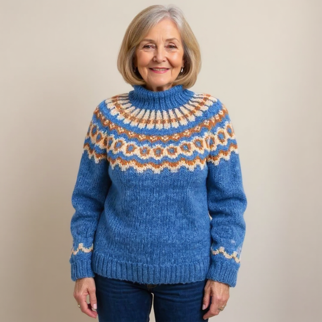 Venlora Mode | Pull Col Montant Jacquard Christine
