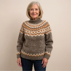 Venlora Mode | Pull Col Montant Jacquard Christine