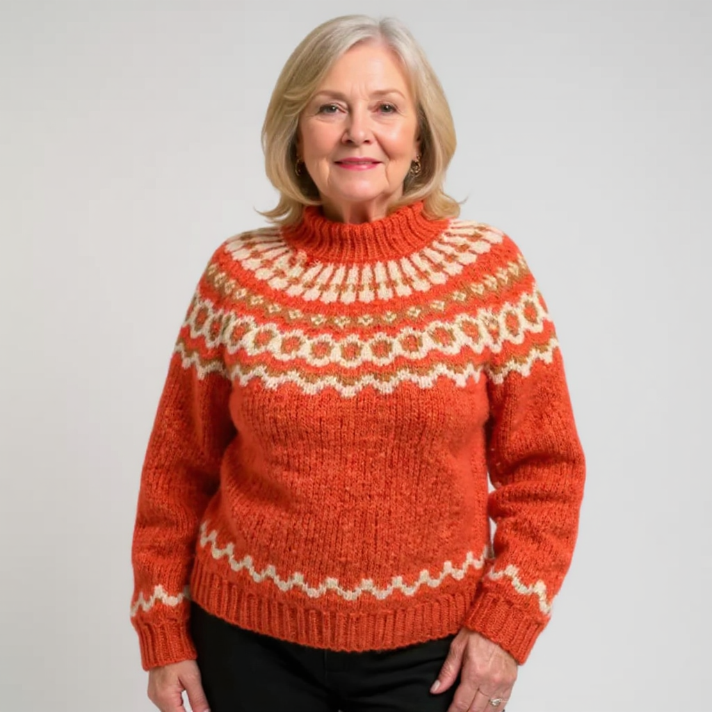 Venlora Mode | Pull Col Montant Jacquard Christine
