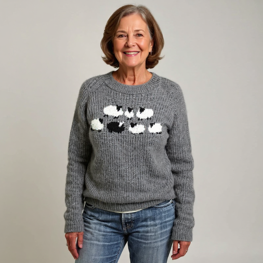 Venlora Mode  | Pull Maille Petits Moutons Lucie