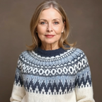 Venlora Mode | Pull Maille Écru Empiècement Marine Pauline