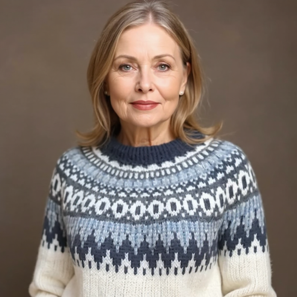 Venlora Mode | Pull Maille Écru Empiècement Marine Pauline