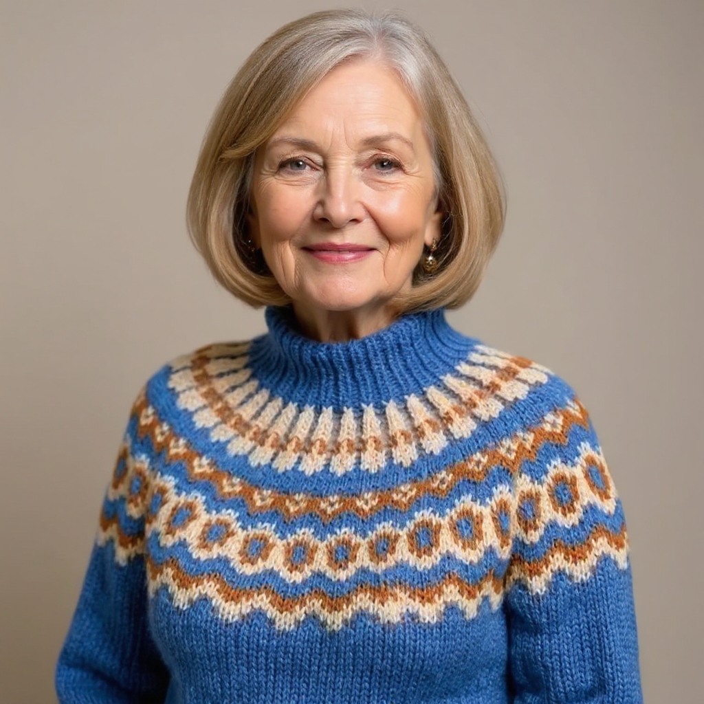 Venlora Mode | Pull Col Montant Jacquard Christine