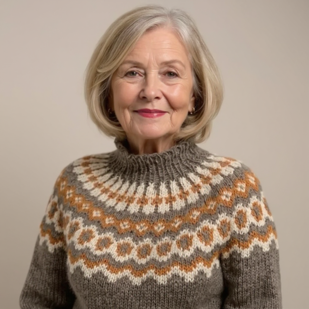 Venlora Mode | Pull Col Montant Jacquard Christine
