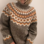 Venlora Mode | Pull Col Montant Jacquard Christine
