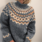 Venlora Mode | Pull Col Montant Jacquard Christine