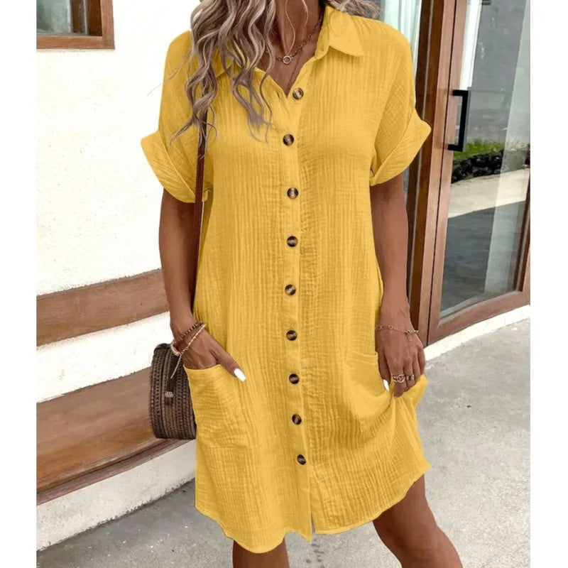 Juliette | Robe Chemise d'Été à Boutons
