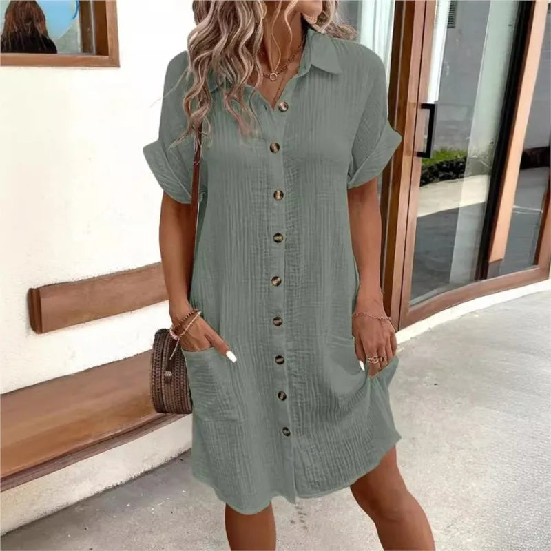 Juliette | Robe Chemise d'Été à Boutons