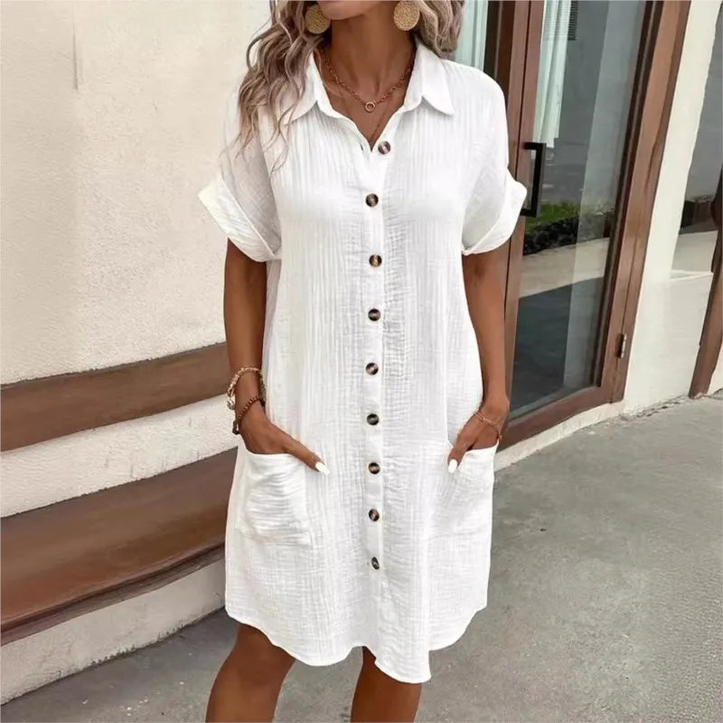 Juliette | Robe Chemise d'Été à Boutons