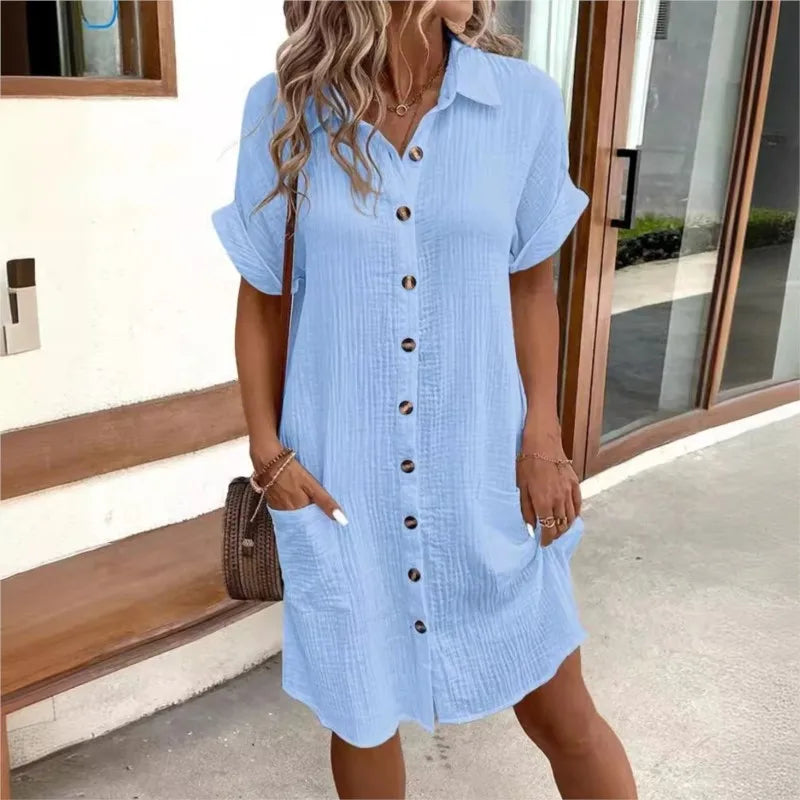 Juliette | Robe Chemise d'Été à Boutons