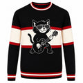 T-shirt en jacquard tricoté guitare rock des années 70 pour homme
