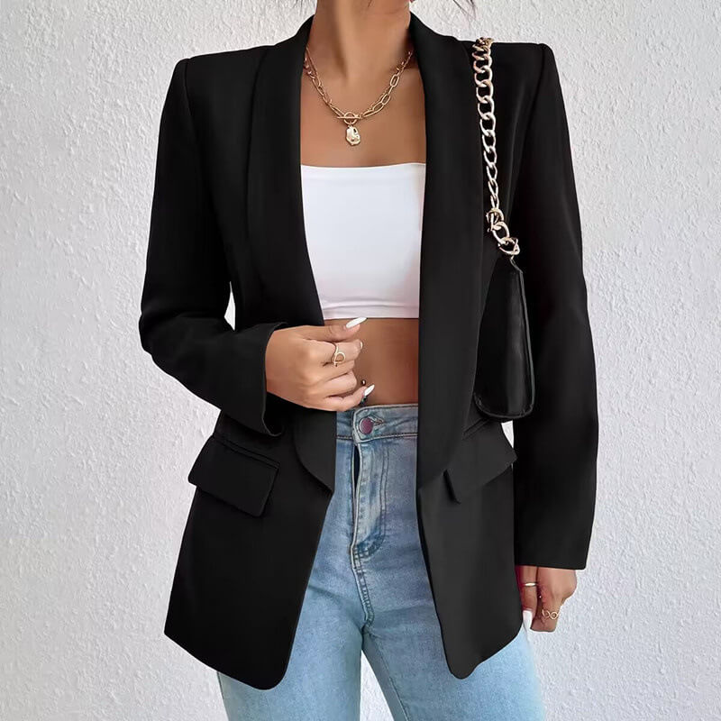 Femmes Manches Longues Ouvert Devant Blazer | Elégant