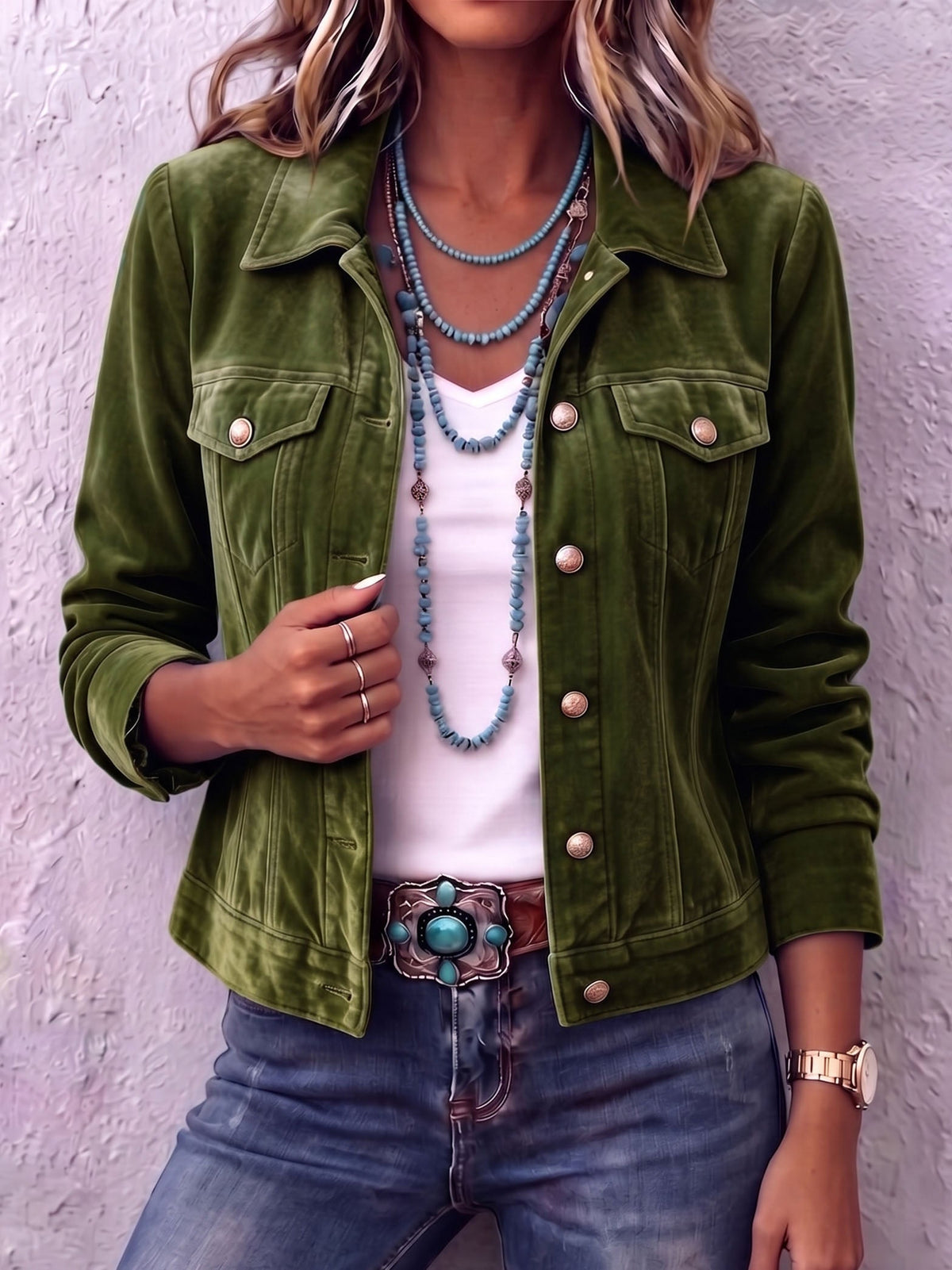 Raffaella | Veste en Velours Vintage Bohémien