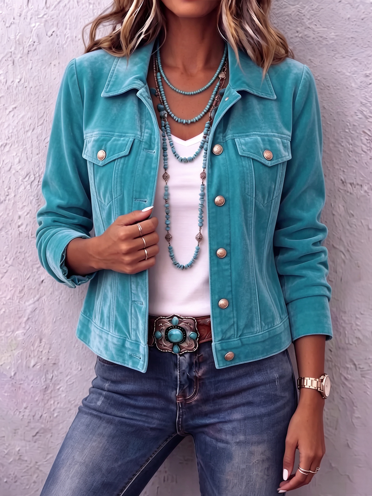 Raffaella | Veste en Velours Vintage Bohémien