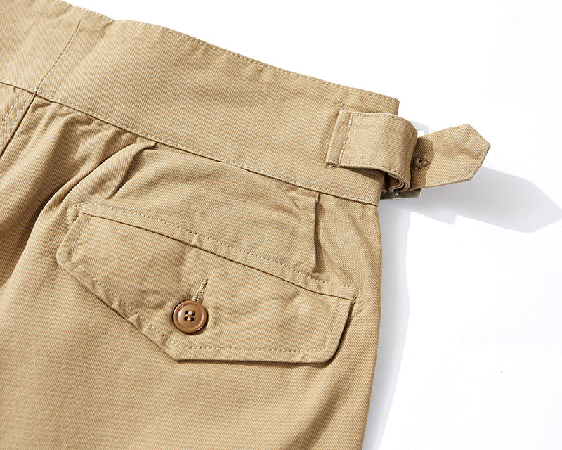 Shorts rétro décontractés kaki pour homme style Gurkha inspirés de l'armée britannique