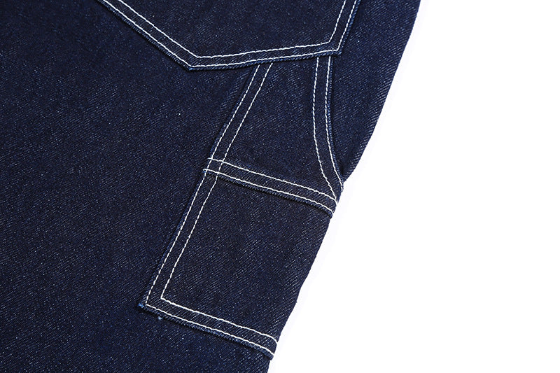 Combinaison rétro décontractée en jean à rayures pour homme
