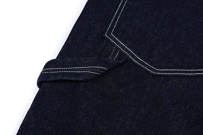 Combinaison rétro décontractée en jean à rayures pour homme