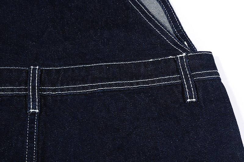 Combinaison rétro décontractée en jean à rayures pour homme