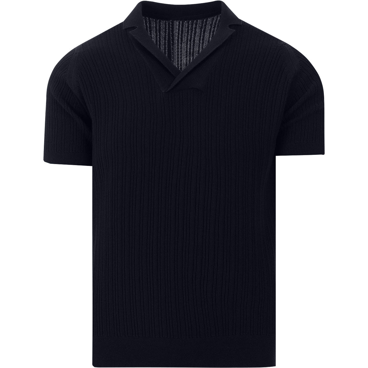 Chemise rétro minimaliste en jersey noir à côtes pour homme des années 60