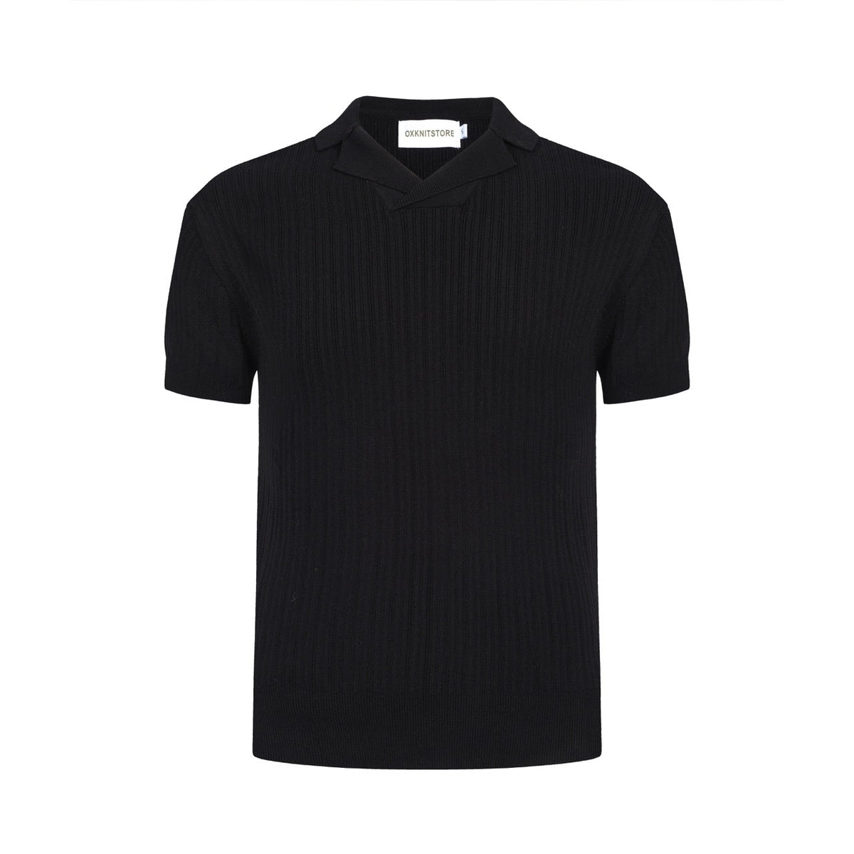 Chemise rétro minimaliste en jersey noir à côtes pour homme des années 60