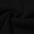 Chemise rétro minimaliste en jersey noir à côtes pour homme des années 60