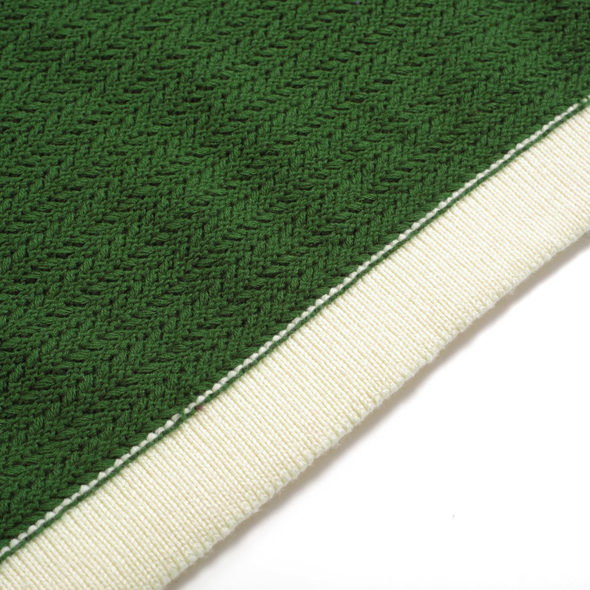 Chemise Polo à Col Ouvert Homme – Style Années 60 en Vert avec Bordure Crème