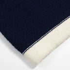Chemise Polo Homme Bleu Marine des Années 60 à Col Ouvert – Maille Mod avec Détails Crème
