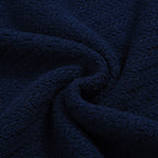 Chemise Polo Homme Bleu Marine des Années 60 à Col Ouvert – Maille Mod avec Détails Crème
