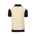 Pull tricoté à motifs étoiles des années 60 pour homme – Marine et crème, style rétro mod