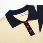 Pull tricoté à motifs étoiles des années 60 pour homme – Marine et crème, style rétro mod