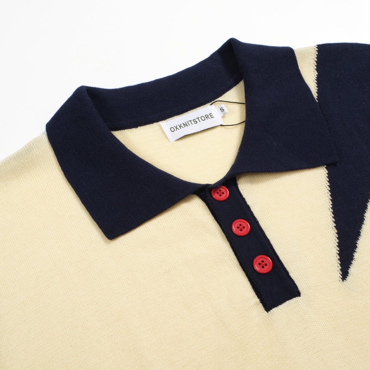 Pull tricoté à motifs étoiles des années 60 pour homme – Marine et crème, style rétro mod