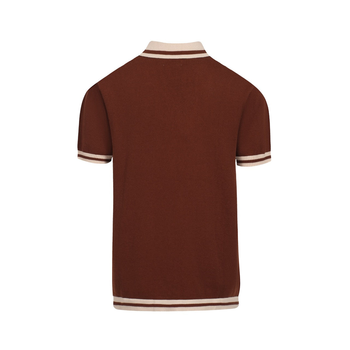 Pull rétro marron pour homme des années 70 – Rayures en V inspirées du coucher de soleil