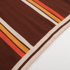 Pull rétro marron pour homme des années 70 – Rayures en V inspirées du coucher de soleil