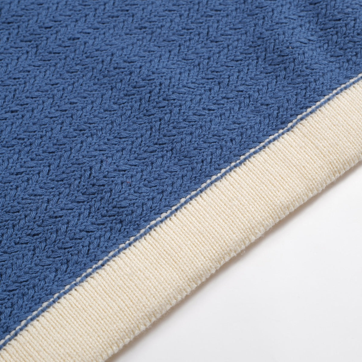 Pull en tricot pour homme style années 70 – Col large rétro à manches courtes bleu
