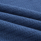 Pull en tricot pour homme style années 70 – Col large rétro à manches courtes bleu