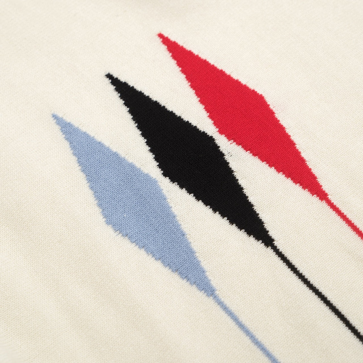 Vintage 1970s Men's Polo – Cream Retro with Red, Black & Blue Arrow Graphic