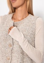 Gilet en bouclé avec poches - greige