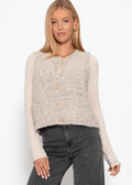 Gilet en bouclé avec poches - greige