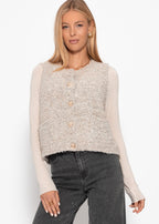 Gilet en bouclé avec poches - greige