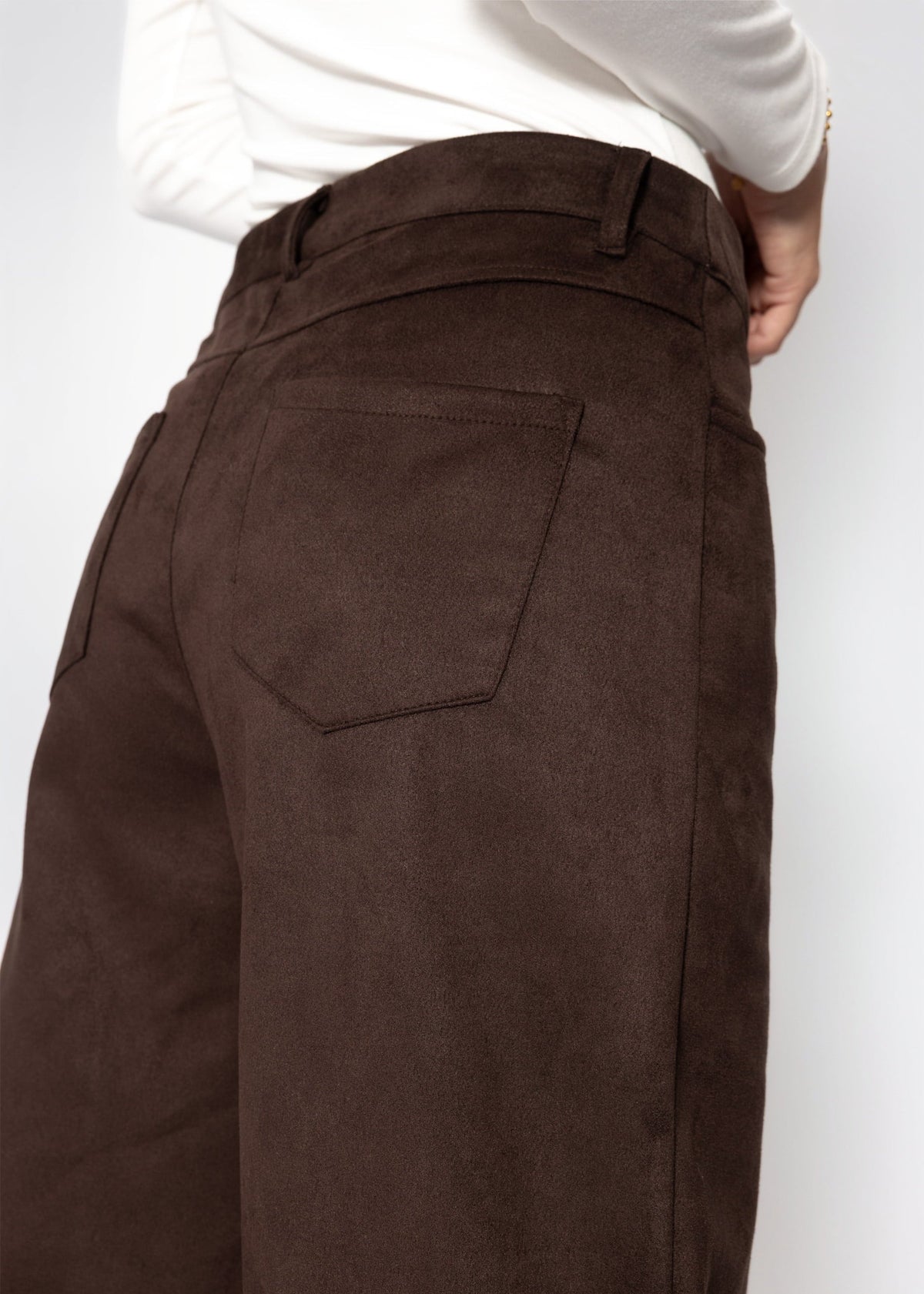 Pantalon à Jambes Barrel en Similicuir - marron foncé