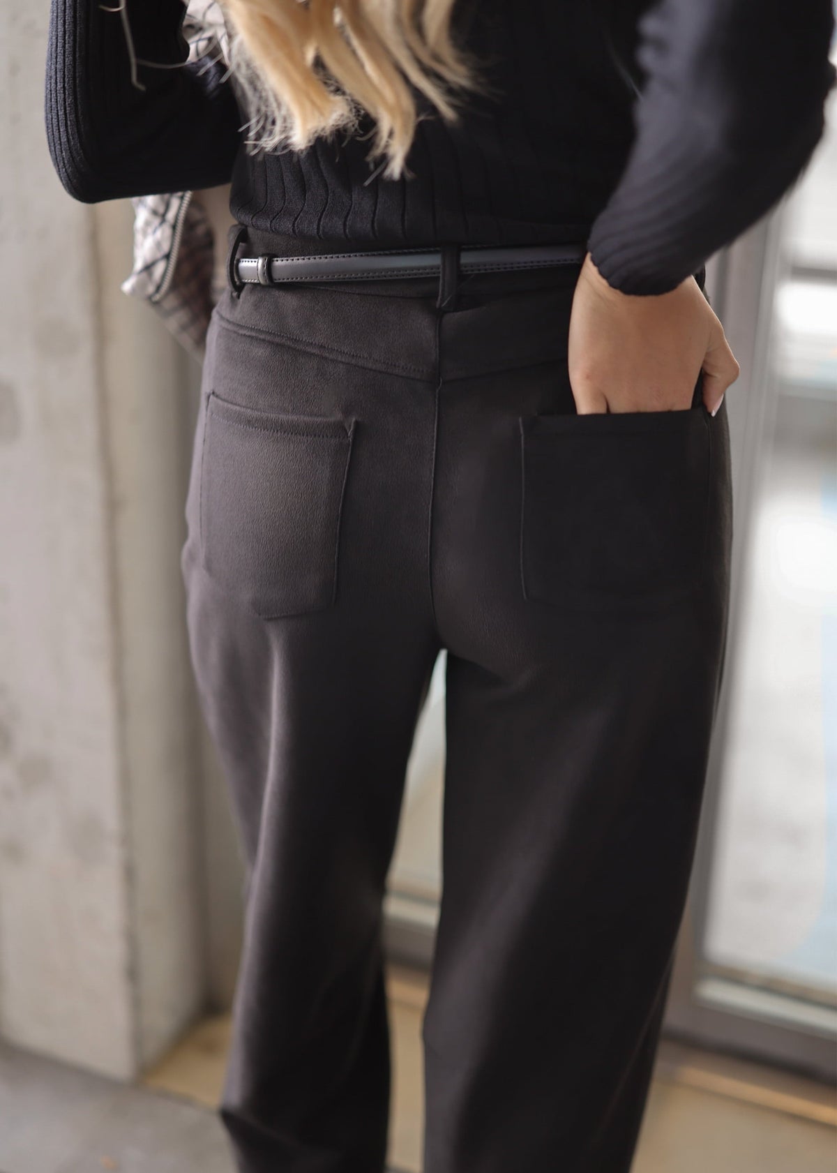 Pantalon à Jambes Barrel en Velours - noir