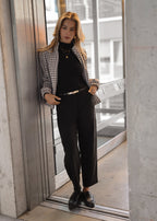 Pantalon à Jambes Barrel en Velours - noir