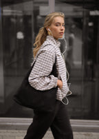 Veste blouson à motif tartan - greige
