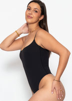 Body Shapewear Doux avec String et Bretelles Spaghetti - noir