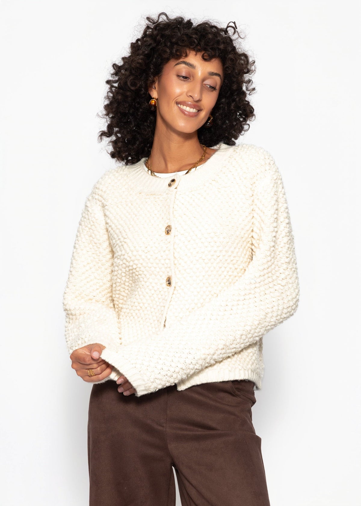 Veste en bouclé - blanc cassé
