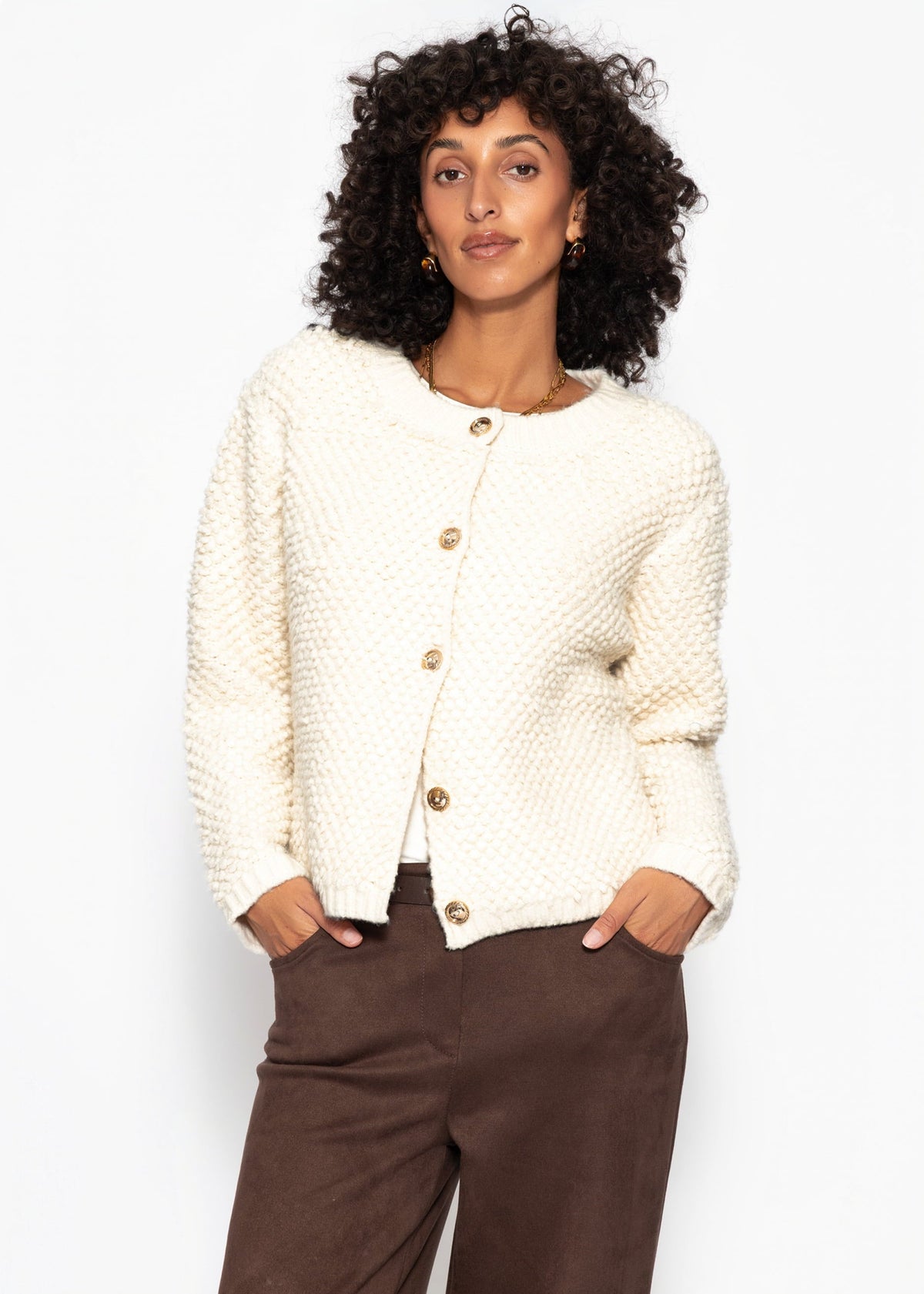 Veste en bouclé - blanc cassé