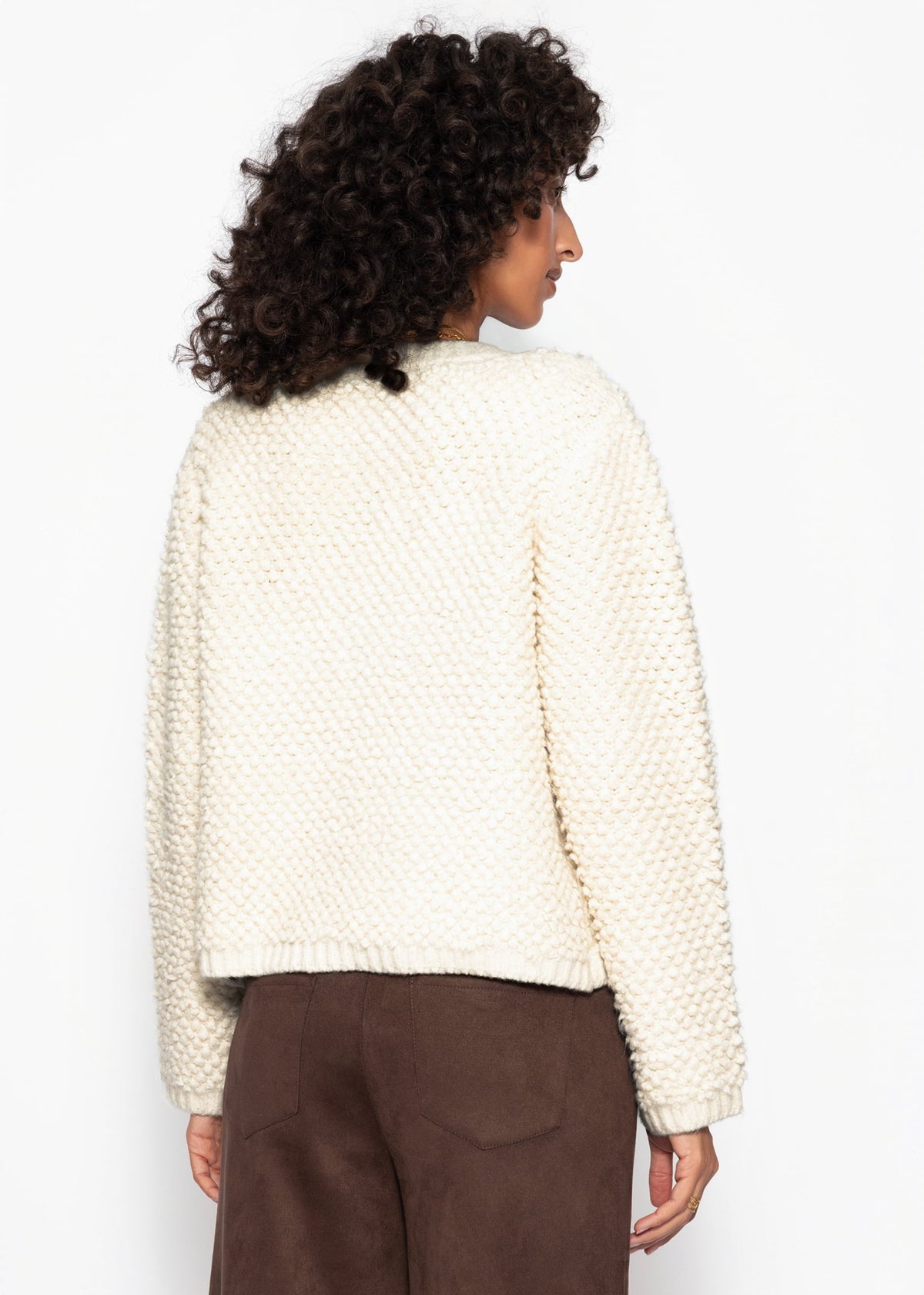 Veste en bouclé - blanc cassé
