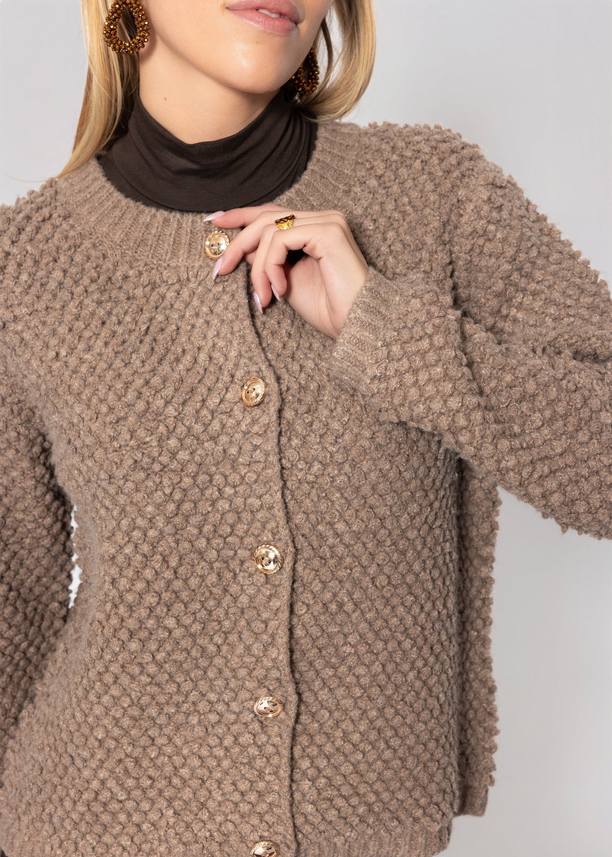 Veste en bouclé - taupe